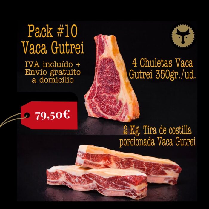 Pack barbacoa con chuletas y costillas vaca dry aged