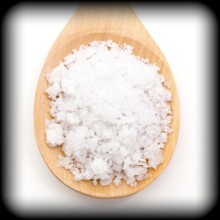 Pétalas de sal brancas (recipiente de vidro de 60 gr)